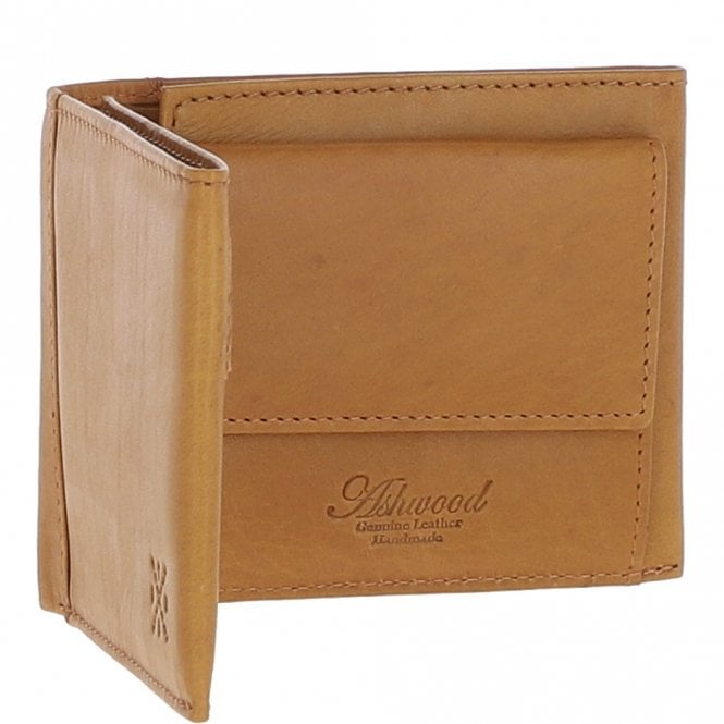 Ashwood Leather Men's Waxy Leather RFID Wallet Cognac: W-82