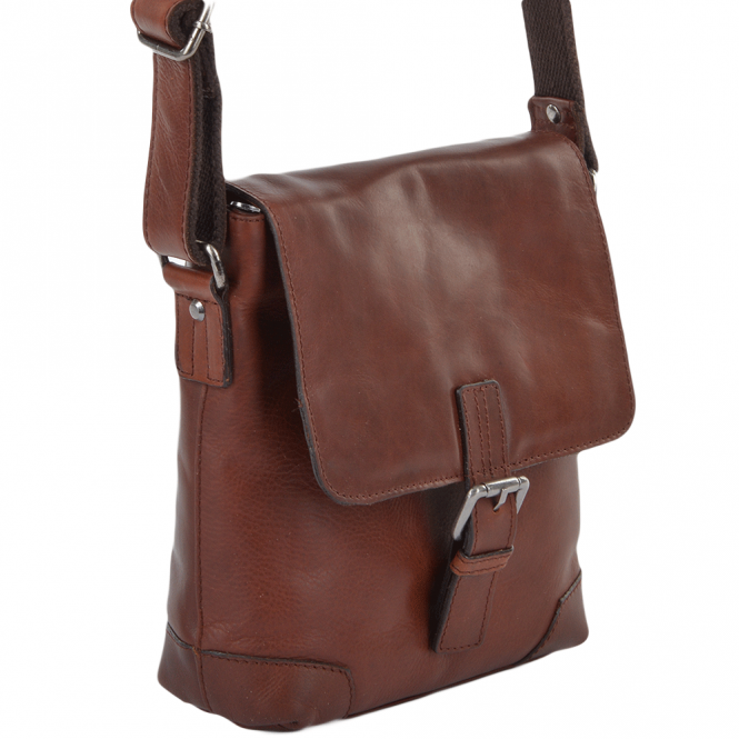 Ashwood Leather Mens 3 Pocket Luxury Small Leather Flight Bag Tan : Jack