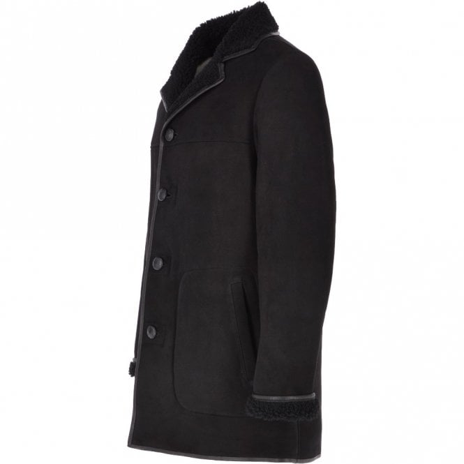 Ashwood Leather Mens Classic Sheepskin Coat Black : Churchill