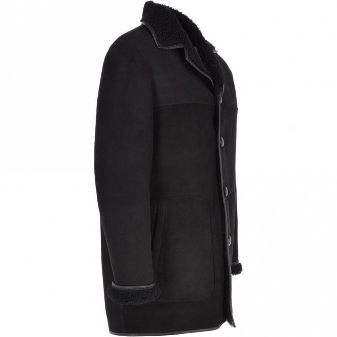 Ashwood Leather Mens Classic Sheepskin Coat Black : Churchill