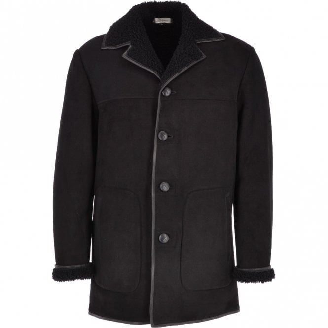 ashwood leather Mens Classic Sheepskin Coat Black : Churchill