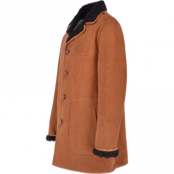 Ashwood Leather Mens Classic Sheepskin Coat Whisky/black: Churchill