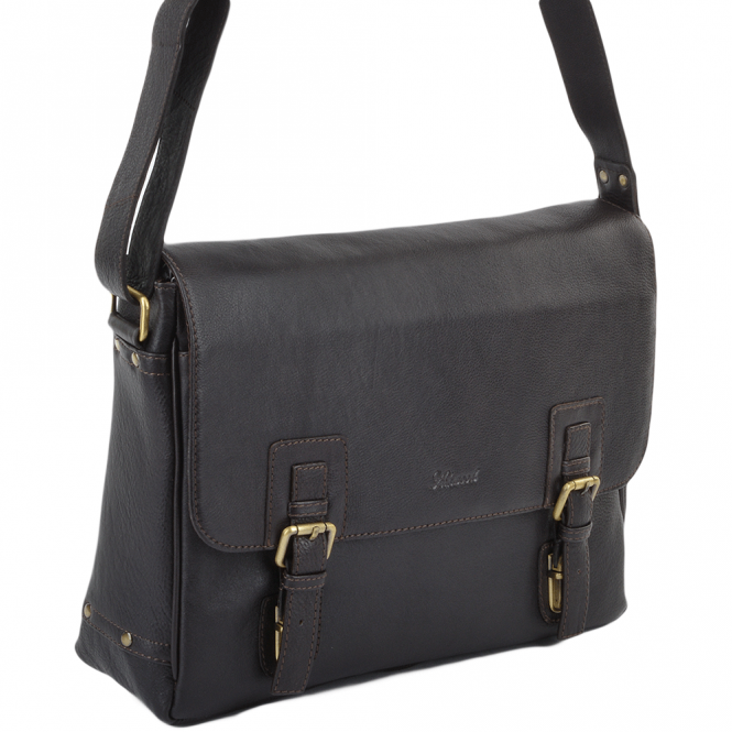 Ashwood Leather Mens Double Clasp Laptop Satchel Brown/tum : Jasper