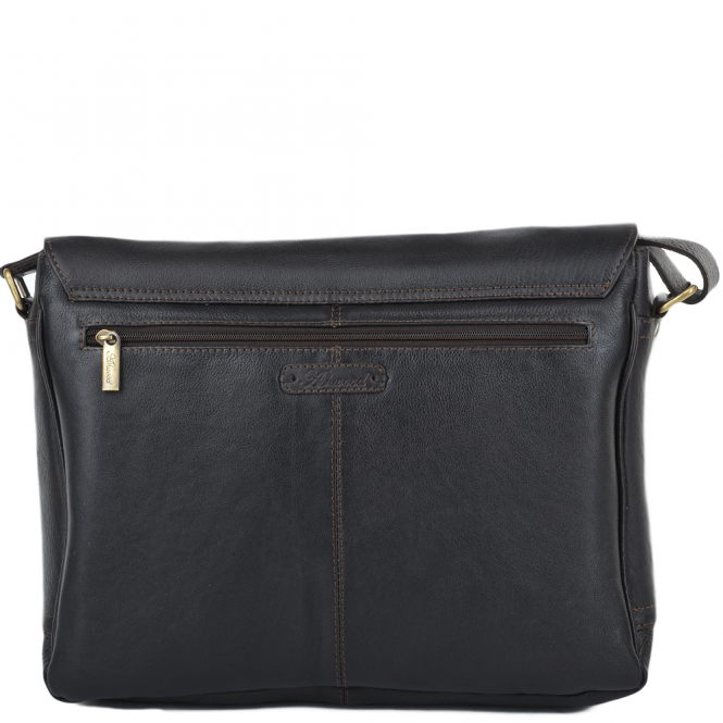 Ashwood Leather Mens Double Clasp Laptop Satchel Brown/tum : Jasper