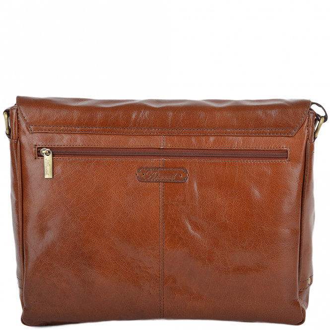 Ashwood Leather Mens Double Clasp Laptop Satchel Chestnut/vt : Jasper