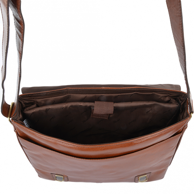 Ashwood Leather Mens Double Clasp Laptop Satchel Chestnut/vt : Jasper