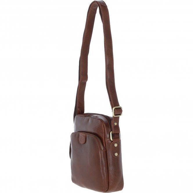 Ashwood Leather Mens Elegant Ashwood Leather Messenger Bag Chestnut Tan: T-79