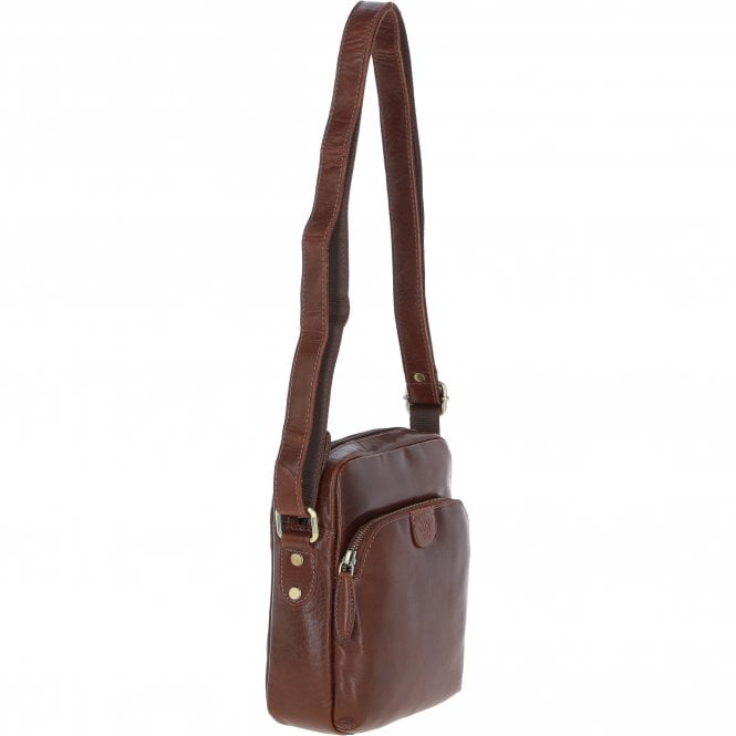 Ashwood Leather Mens Elegant Ashwood Leather Messenger Bag Chestnut Tan: T-79