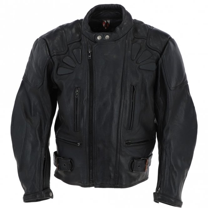 ashwood leather Mens Fashion Cowhide Leather Jacket Black : Rocco
