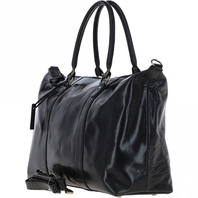 Ashwood Leather Mens Large Travel Holdall Black: Johnny