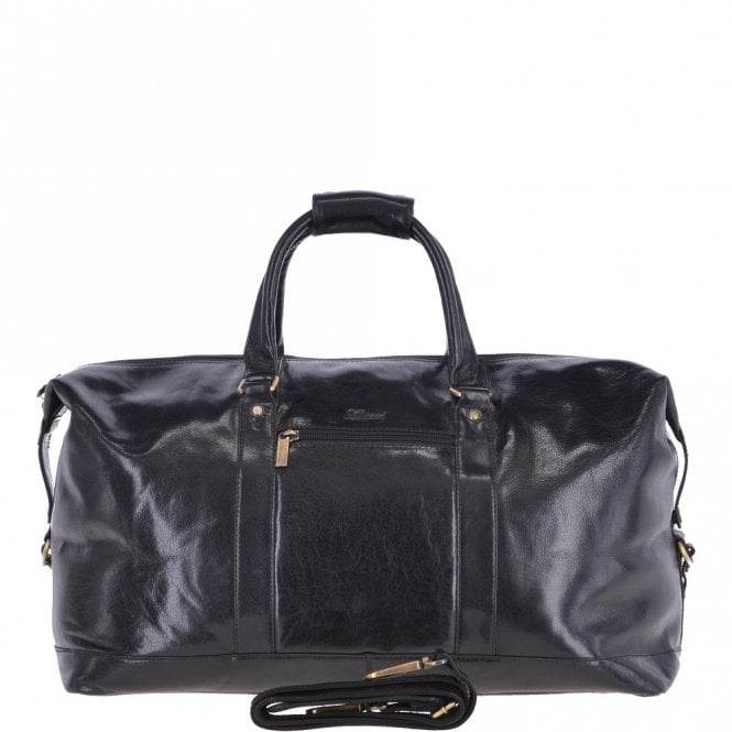 ashwood leather Mens Large Travel Holdall Black/vt : 2070