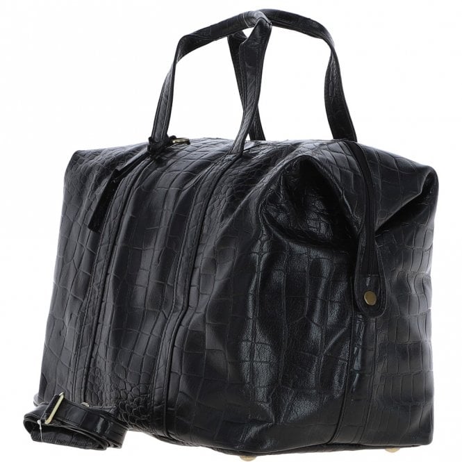 Ashwood Leather Mens Large Travel Holdall Blk/croc : Paddington