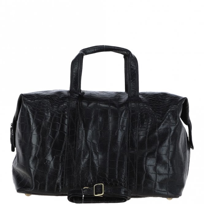 ashwood leather Mens Large Travel Holdall Blk/croc : Paddington