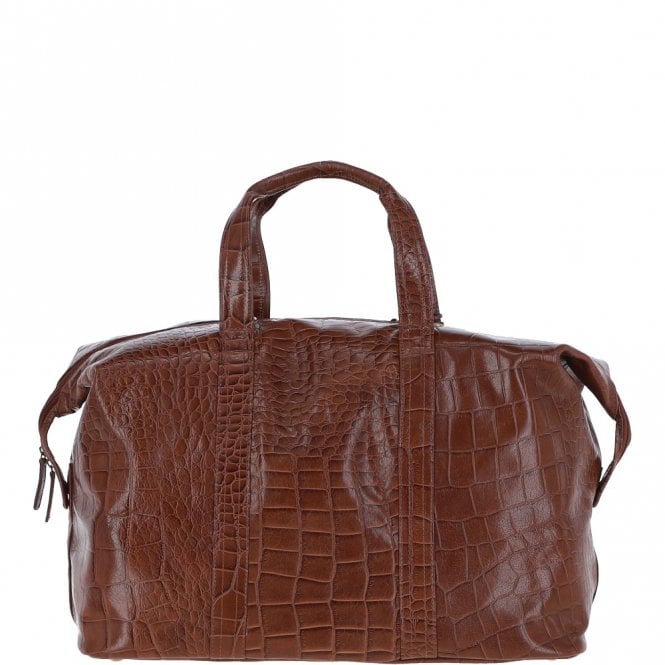 Ashwood Leather Mens Large Travel Holdall Cognac/croc : Paddington
