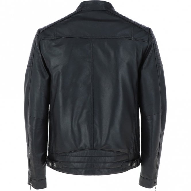 Ashwood Leather Mens Leather Biker Jacket Black: Axel