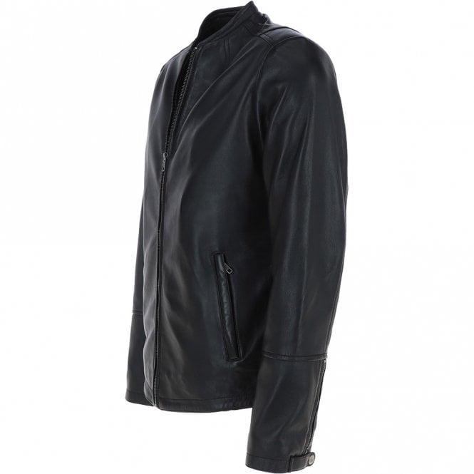 Ashwood Leather Mens Leather Biker Jacket Black: BR FONS-1