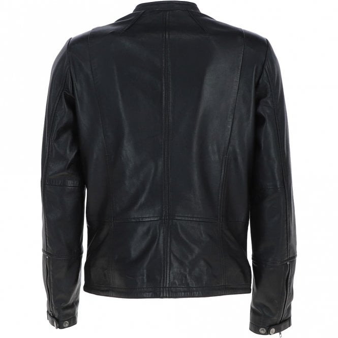 Ashwood Leather Mens Leather Biker Jacket Black: BR FONS-1