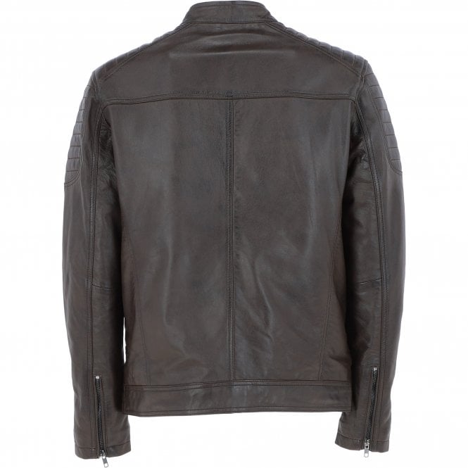 Ashwood Leather Mens Leather Biker Jacket Brown: G-6200