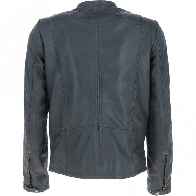 Ashwood Leather Mens Leather Biker Jacket Grey: BR FONS-1
