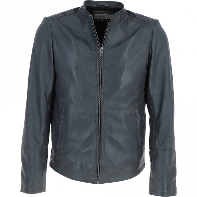 ashwood leather Mens Leather Biker Jacket Grey: BR FONS-1