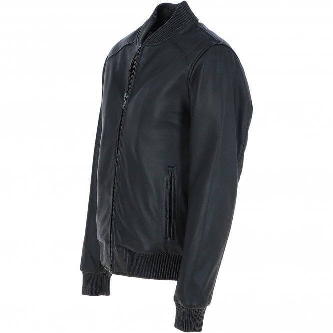 Ashwood Leather Mens Leather Bomber Jacket Black : 2436