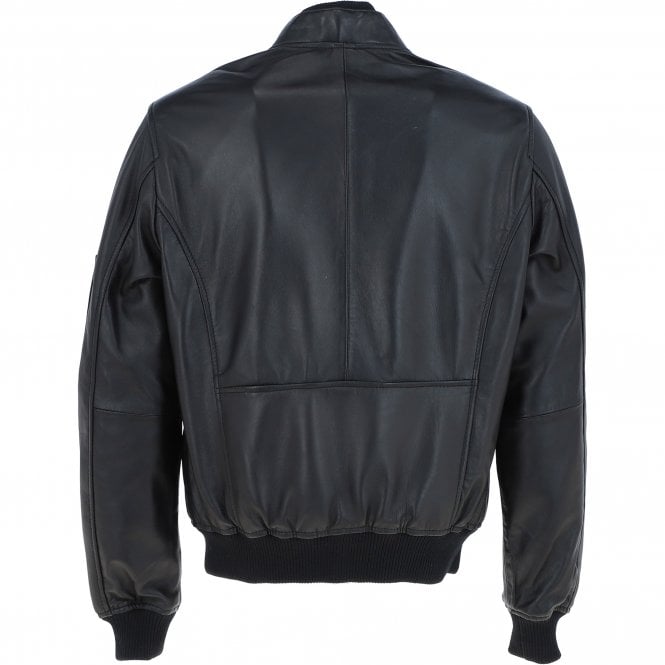 Ashwood Leather Mens Leather Bomber Jacket Black: Oscar Bomber