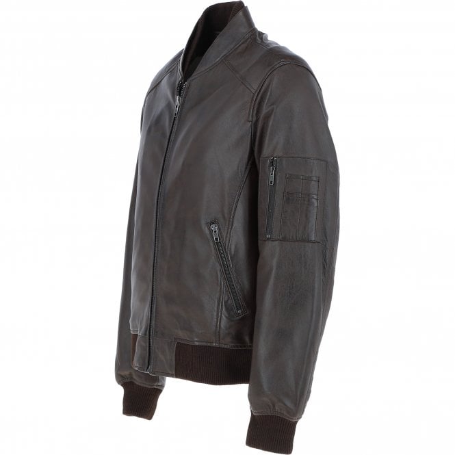 Ashwood Leather Mens Leather Bomber Jacket Nevada: Oscar Bomber