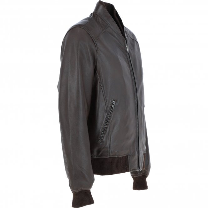 Ashwood Leather Mens Leather Bomber Jacket Nevada: Oscar Bomber