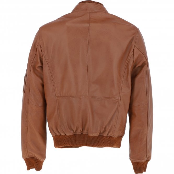 Ashwood Leather Mens Leather Bomber Jacket Tan: Oscar Bomber