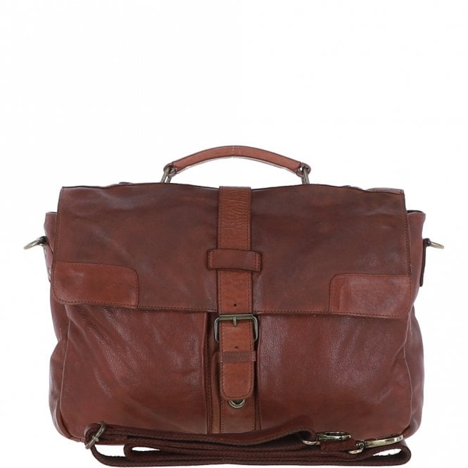 ashwood leather Mens Leather Briefcase Brandy : Doris