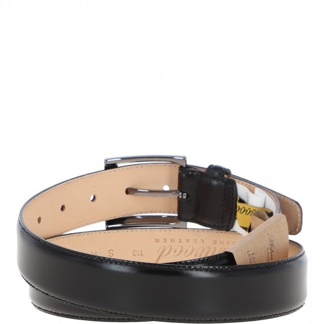 Ashwood Leather Mens Leather Chino Belt Black: MB-102