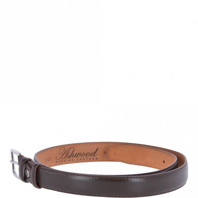 Ashwood Leather Mens Leather Chino Belt Brown: AB-23