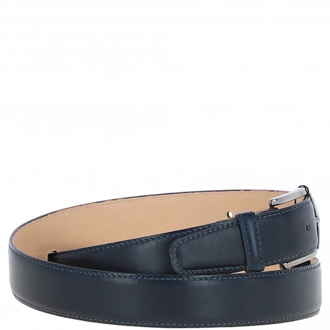 Ashwood Leather Mens Leather Chino Belt Navy: MB-102