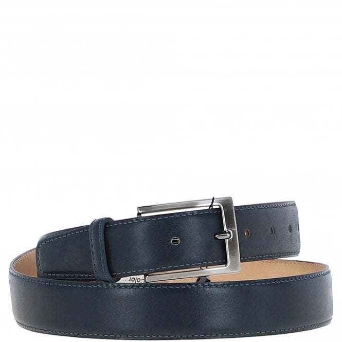 ashwood leather Mens Leather Chino Belt Navy: MB-102