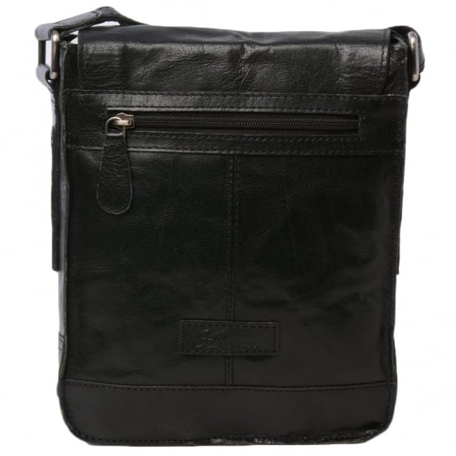 Ashwood Leather Mens Leather Flight Bag Black/crum : 8341