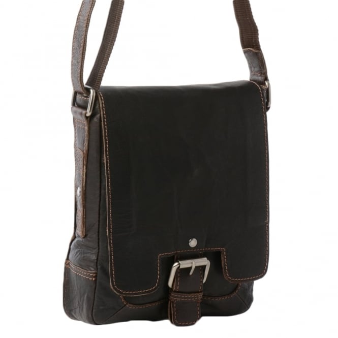 Ashwood Leather Mens Leather Flight Bag Brown/crum : 8341