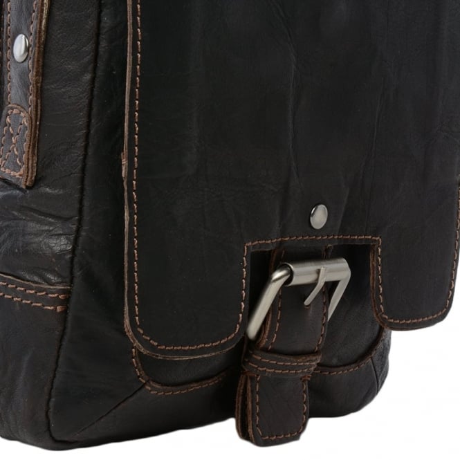 Ashwood Leather Mens Leather Flight Bag Brown/crum : 8341