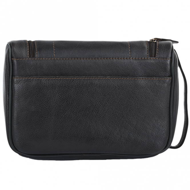 Ashwood Leather Mens Leather Hanging Wash Bag Brown : 89145