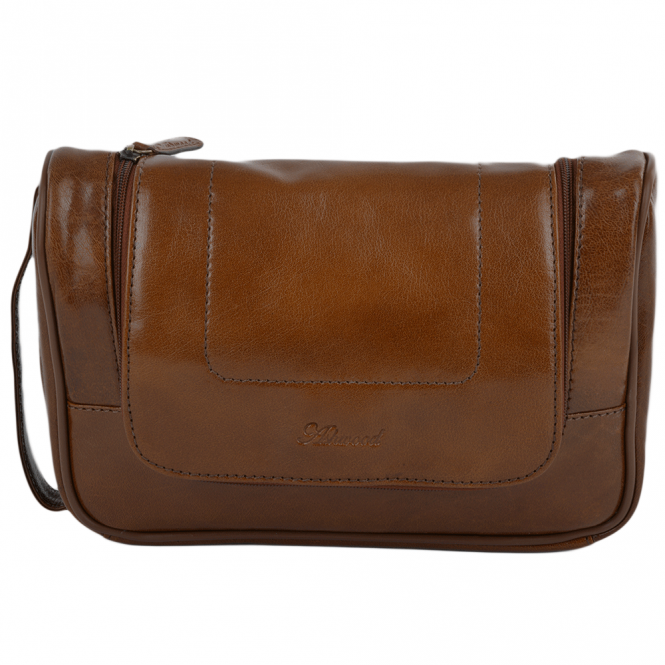 Ashwood Leather Mens Leather Hanging Wash Bag Chestnut : 89145