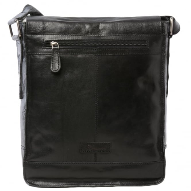 Ashwood Leather Mens Leather Ipad Messenger Bag Black/crum : 8342