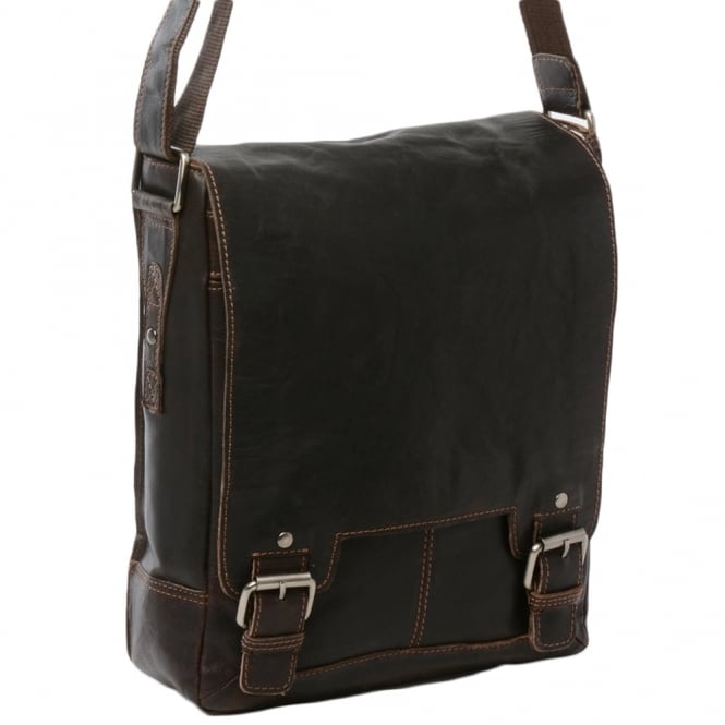 Ashwood Leather Mens Leather Ipad Messenger Bag Brown/crum : 8342