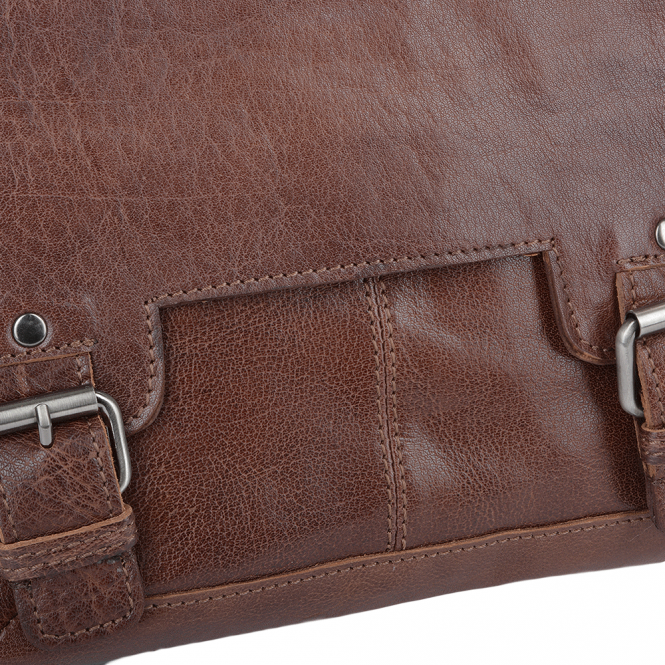 Ashwood Leather Mens Leather Ipad Messenger Bag Tan/crum : 8342