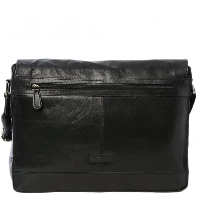 Ashwood Leather Mens Leather Laptop Messenger Bag Black/crum : 8343