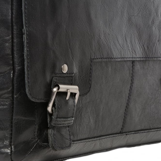 Ashwood Leather Mens Leather Laptop Messenger Bag Black/crum : 8343
