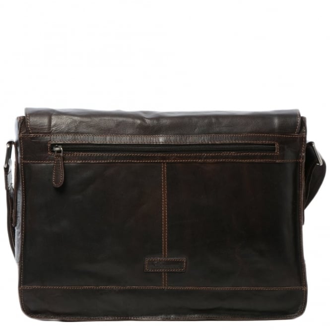 Ashwood Leather Mens Leather Laptop Messenger Bag Brown/crum : 8343