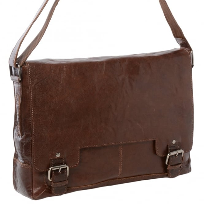 Ashwood Leather Mens Leather Laptop Messenger Bag Tan/crum : 8343