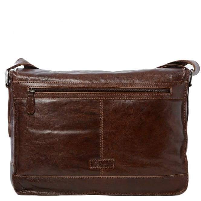 Ashwood Leather Mens Leather Laptop Messenger Bag Tan/crum : 8343