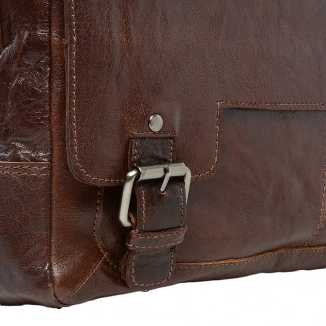 Ashwood Leather Mens Leather Laptop Messenger Bag Tan/crum : 8343