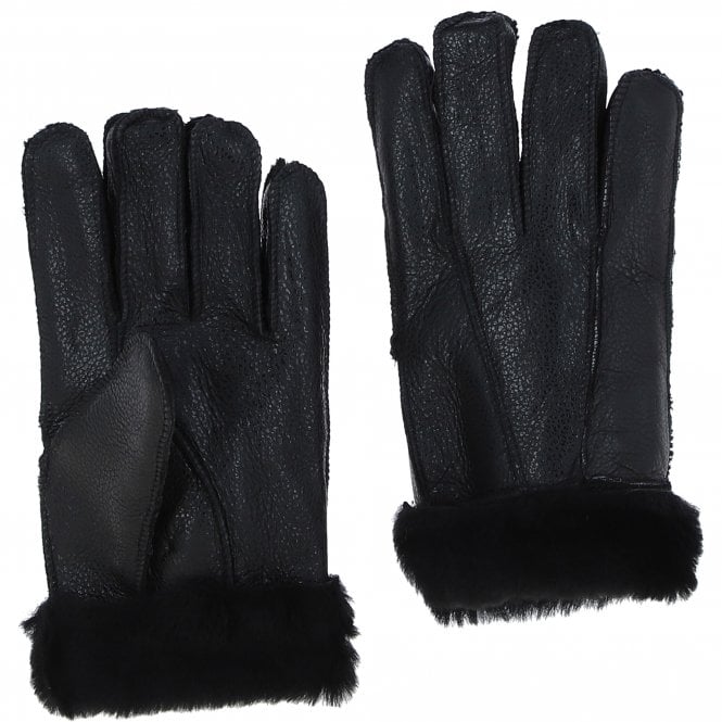 ashwood leather Mens Leather Sheepskin Gloves Black: DB-705