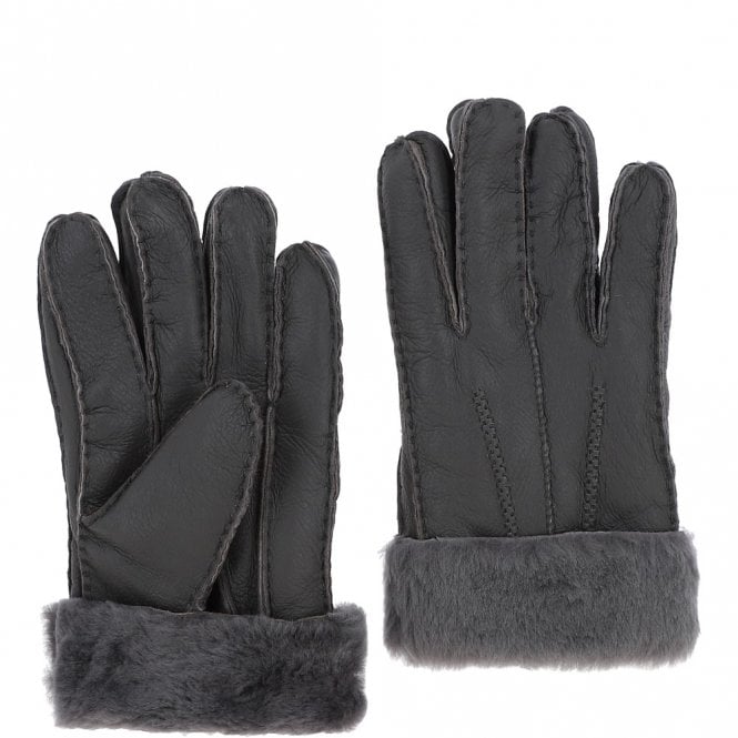 ashwood leather Mens Leather Sheepskin Gloves Dark Grey: DB-905